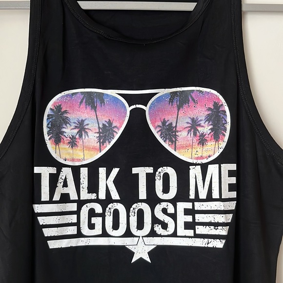 Talk To Me Goose Top Gun Black Tank Top Size Medium - Picture 3 of 7